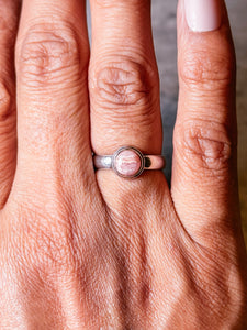 Rhodochrosite 925 sz6 ring