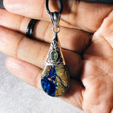 Azurite Peridot 925 pendant