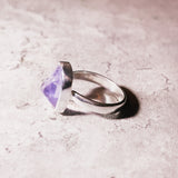 Lavender moon quartz 925 sz8.25 ring