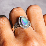 Ethiopian opal 925 ring sz10.5