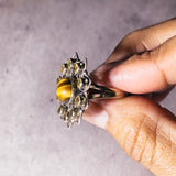 Citrine tiger eye sz7.75 925 ring