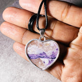 Violet flame heart 925 pendant