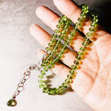 Smooth rondelle peridot 925 necklace