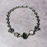 Moldavite herkimer & meteorite 925 bracelet