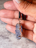 Dummortierite quartz dragon 925 pendant