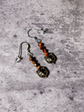 Tiger eye pyrite cat 925 dangles