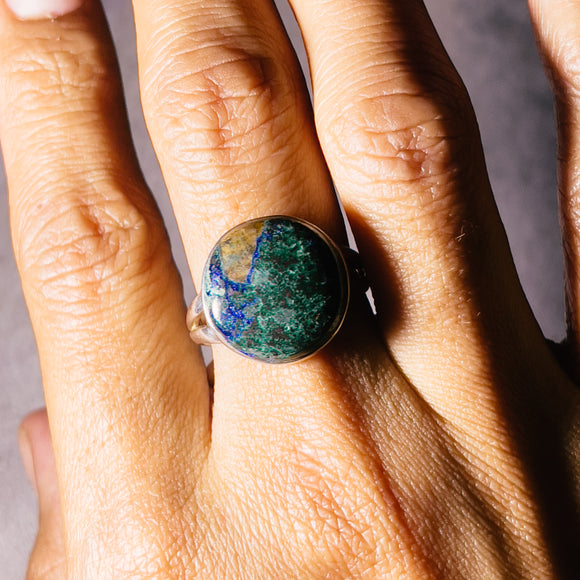 Azurite Malachite sz9.5 925 ring