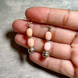 Pink conch Navajo pearl 925 earrings