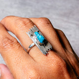 Blue turquoise 925 sz8.25 ring