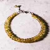 Faceted citrine quartz 925 bracelet