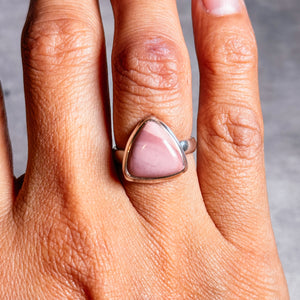 Brecciated pink opal 925 s6 ring