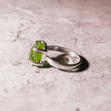 Green apatite 925 sz6 ring