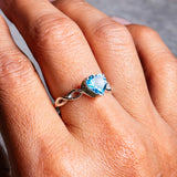 Blue topaz heart 925 sz9 ring