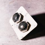 Pyrite in agate 925 studs