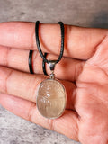 Libyan desert glass scarab 925 pendant