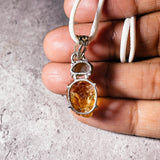 Rough citrine moldavite 925 pendant