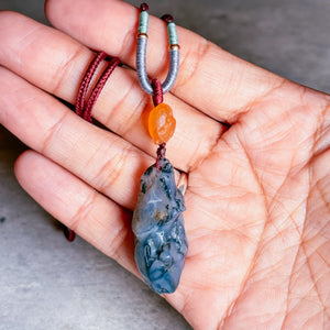 Dendritic Gobi agate cord necklace