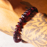 Faceted pyrope garnet rondels 925 bracelet