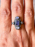 Tanzanite moonstone topaz 925 ring sz8