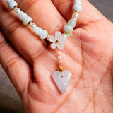 Burmese jade heart charm bracelet