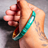 Malachite brass bangle