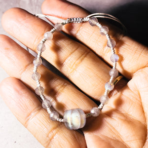 Labradorite pumpkin knot faceted bracelet