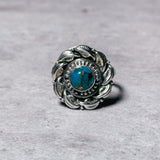 Blue copper turquoise 925 sz7 ring