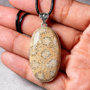 Coral fossil 925 pendant