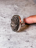 Smokey Quartz dragon 925 ring