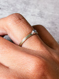 Black sunstone brass & sterling ring sz7