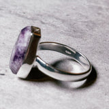 Lepidolite coffin 925 sz7.75 ring