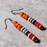 Spiny oyster wampum 925 earrings