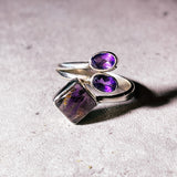 Amethyst cacoxenite sz8.5 925 ring