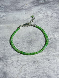 Tsavorite garnet faceted rondel 925 bracelet