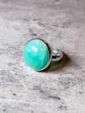 Chrysoprase 925 adjustable ring