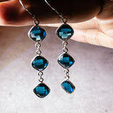 London blue topaz dangle 925 earrings