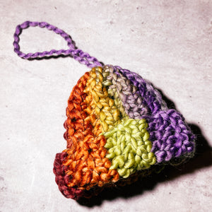 Handmade crochet beanie ornament