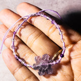 Fluorite snowflake adjustable bracelet