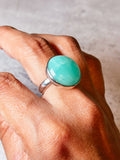 Chrysoprase 925 adjustable ring