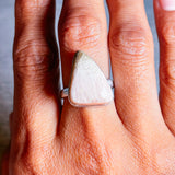 Peach scolecite 925 sz9 ring