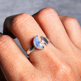 Moonstone star moon 925 sz8+ ring