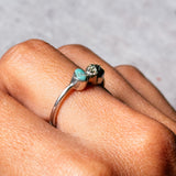 Turquoise pyrite 925 sz6.75 ring