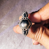 Black Onyx Pyrite in magnetite  9 925 ring