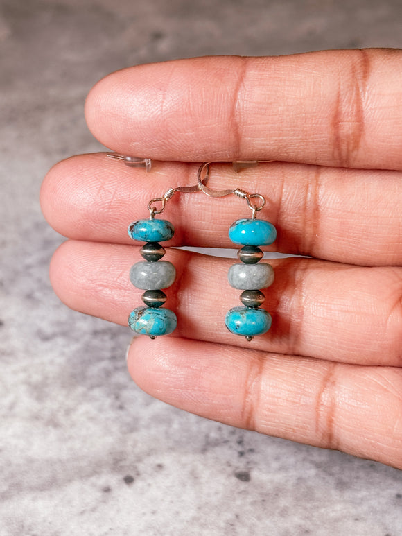 Kingman turquoise NP jade dangles