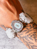 Amethyst stalactite 925 toggle bracelet