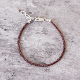 Pink garnet 925 bracelet