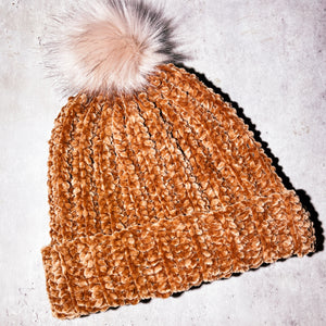 Stella crotchet Pom Pom beanie