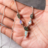 Moldavite & Ethiopian opal 925 necklace