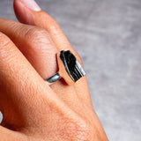 Black tourmaline 925 sz6.75 ring