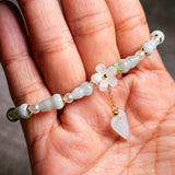 Burmese jade heart charm bracelet